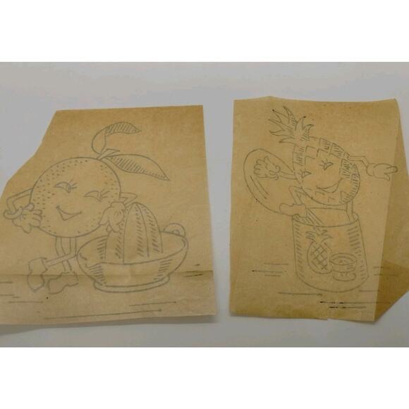 1948 McCall No. 1419 Kaumagraph Transfer Designs in Cross Stitch for Tea Towels - Picture 4 of 7